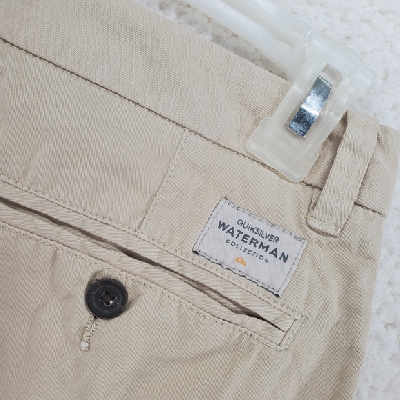 Quicksilver Waterman Secret Seas Beige Shorts Twill Mid Rise Mens 30 (31x9) - Picture 5 of 11